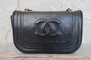 CHANEL/シャネル ココマークチェーンショルダーバッグ ラムスキン ブラック/ゴールド金具 ショルダーバッグ 600120122