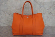 画像をギャラリービューアに読み込む, HERMES／エルメス ガーデンパーティPM ネゴンダ オレンジ □O刻印 トートバッグ 800030180
