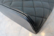 画像をギャラリービューアに読み込む, CHANEL/シャネル 復刻トート キャビアスキン ブラック/シルバー金具 トートバッグ 800020137