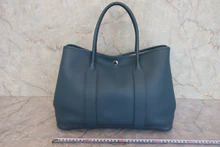 画像をギャラリービューアに読み込む, HERMES/エルメス ガーデンパーティPM ネゴンダ ブルートンペット T刻印 トートバッグ 800030211