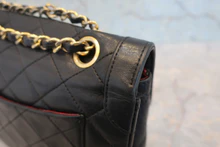 画像をギャラリービューアに読み込む, CHANEL/シャネル パリ限定ミニマトラッセダブルフラップチェーンショルダーバッグ ラムスキン ブラック/ゴールド金具 ショルダーバッグ 800020186

