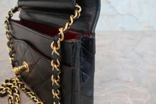 画像をギャラリービューアに読み込む, CHANEL/シャネル パリ限定ミニマトラッセダブルフラップチェーンショルダーバッグ ラムスキン ブラック/ゴールド金具 ショルダーバッグ 800030163
