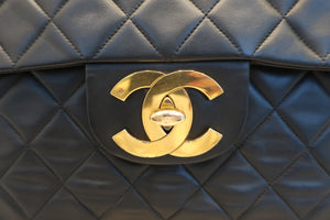 CHANEL/シャネル デカマトラッセシングルフラップチェーンショルダーバッグ ラムスキン ブラック/ゴールド金具 ショルダーバッグ 600100057