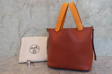 画像をギャラリービューアに読み込む, HERMES／エルメス ピコタンロックタッチＭＭ トリヨンクレマンス/ヴォースイフト キュイーブル/ジョーヌドール X刻印 ハンドバッグ 700090134
