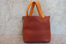 画像をギャラリービューアに読み込む, HERMES/エルメス ピコタンロックタッチMM トリヨンクレマンス/ヴォースイフト キュイーブル/ジョーヌドール X刻印 ハンドバッグ 700090134