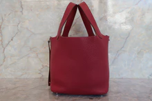 画像をギャラリービューアに読み込む, HERMES／エルメス ピコタンロックＰＭ トリヨンクレマンス ルビー □R刻印 ハンドバッグ 700120031
