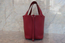 画像をギャラリービューアに読み込む, HERMES/エルメス ピコタンロックPM トリヨンクレマンス ルビー □R刻印 ハンドバッグ 700120031