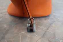 画像をギャラリービューアに読み込む, HERMES/エルメス ピコタンロックMM トリヨンクレマンス オレンジ □O刻印 ハンドバッグ 600120186