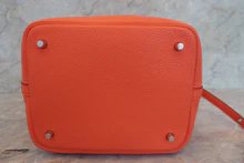 画像をギャラリービューアに読み込む, HERMES/エルメス ピコタンロックエクラMM トリヨンクレマンス/ヴォースイフト オレンジポピー/ボルドー A刻印 ハンドバッグ 700100216