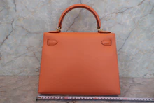 画像をギャラリービューアに読み込む, HERMES/エルメス ケリー28 ヴォーエプソン マンゴー □P刻印 ショルダーバッグ 700120070