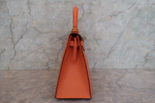 画像をギャラリービューアに読み込む, HERMES/エルメス ケリー28 ヴォーエプソン マンゴー □P刻印 ショルダーバッグ 700120070