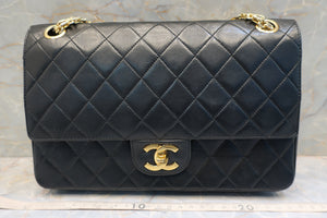 CHANEL/シャネル マトラッセＷフラップチェーンショルダーバッグ ラムスキン ブラック/ゴールド金具 ショルダーバッグ 600120173