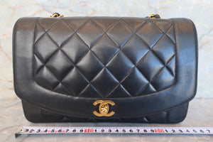 CHANEL/シャネル ダイアナマトラッセチェーンショルダーバッグ ラムスキン ブラック/ゴールド金具 ショルダーバッグ 600120142