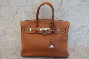 HERMES／エルメス バーキン35 トリヨンクレマンス ゴールド □I刻印 ハンドバッグ 600120262