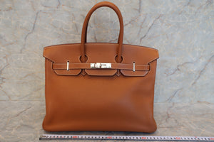 HERMES／エルメス バーキン35 トリヨンクレマンス ゴールド □I刻印 ハンドバッグ 600120262