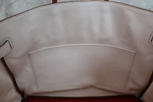 画像をギャラリービューアに読み込む, HERMES/エルメス バーキン35 バイカラー トリヨンクレマンス サンギーヌ/ホワイト □O刻印 ハンドバッグ 700070128