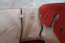 画像をギャラリービューアに読み込む, HERMES/エルメス バーキン35 バイカラー トリヨンクレマンス サンギーヌ/ホワイト □O刻印 ハンドバッグ 700070128