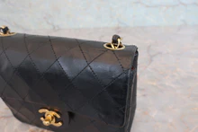 画像をギャラリービューアに読み込む, CHANEL/シャネル ミニマトラッセシングルフラップチェーンショルダーバッグ ラムスキン ブラック/ゴールド金具 ショルダーバッグ 800030199
