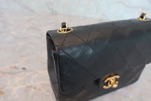 画像をギャラリービューアに読み込む, CHANEL/シャネル ミニマトラッセシングルフラップチェーンショルダーバッグ ラムスキン ブラック/ゴールド金具 ショルダーバッグ 800030199
