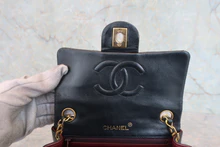 画像をギャラリービューアに読み込む, CHANEL/シャネル ミニマトラッセシングルフラップチェーンショルダーバッグ ラムスキン ブラック/ゴールド金具 ショルダーバッグ 800030199