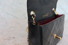 画像をギャラリービューアに読み込む, CHANEL/シャネル ミニマトラッセシングルフラップチェーンショルダーバッグ ラムスキン ブラック/ゴールド金具 ショルダーバッグ 800030199
