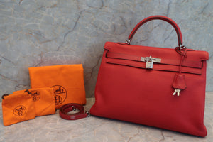 HERMES／エルメス ケリー35 トリヨンクレマンス ルージュガランス □I刻印 ショルダーバッグ 600090236