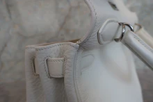 画像をギャラリービューアに読み込む, HERMES/エルメス ケリー28 トリヨンクレマンス ホワイト □I刻印 ショルダーバッグ 700080133