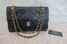 画像をギャラリービューアに読み込む, CHANEL/シャネル パリ限定マトラッセダブルフラップチェーンショルダーバッグ ラムスキン ブラック/ゴールド金具 ショルダーバッグ 800040024
