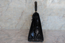 画像をギャラリービューアに読み込む, HERMES/エルメス ケリー25 クロコダイル アリゲーター ブラック □B刻印 ショルダーバッグ 600040130