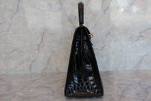 画像をギャラリービューアに読み込む, HERMES/エルメス ケリー25 クロコダイル アリゲーター ブラック □B刻印 ショルダーバッグ 600040130