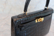 将图片加载到图库查看器，HERMES KELLY 25 Crocodile Alligator Black □B刻印 Shoulder bag 600040130
