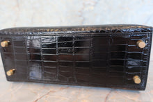 画像をギャラリービューアに読み込む, HERMES/エルメス ケリー25 クロコダイル アリゲーター ブラック □B刻印 ショルダーバッグ 600040130