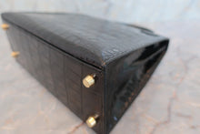 画像をギャラリービューアに読み込む, HERMES/エルメス ケリー25 クロコダイル アリゲーター ブラック □B刻印 ショルダーバッグ 600040130