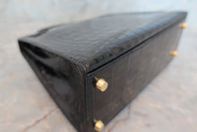 画像をギャラリービューアに読み込む, HERMES/エルメス ケリー25 クロコダイル アリゲーター ブラック □B刻印 ショルダーバッグ 600040130