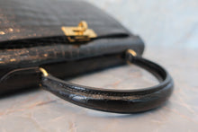 将图片加载到图库查看器，HERMES KELLY 25 Crocodile Alligator Black □B刻印 Shoulder bag 600040130
