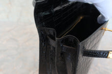 画像をギャラリービューアに読み込む, HERMES/エルメス ケリー25 クロコダイル アリゲーター ブラック □B刻印 ショルダーバッグ 600040130