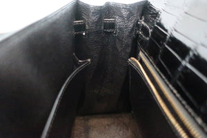 HERMES KELLY 25 Crocodile Alligator Black □B刻印 Shoulder bag 600040130