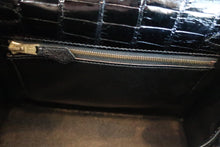 将图片加载到图库查看器，HERMES KELLY 25 Crocodile Alligator Black □B刻印 Shoulder bag 600040130
