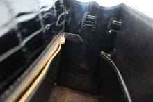 画像をギャラリービューアに読み込む, HERMES/エルメス ケリー25 クロコダイル アリゲーター ブラック □B刻印 ショルダーバッグ 600040130