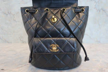 画像をギャラリービューアに読み込む, CHANEL/シャネル マトラッセチェーンリュック ラムスキン ブラック/ゴールド金具 リュック 800030206