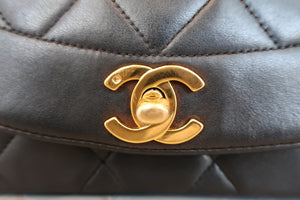 CHANEL/シャネル ダイアナマトラッセチェーンショルダーバッグ ラムスキン ブラック/ゴールド金具 ショルダーバッグ 600120218