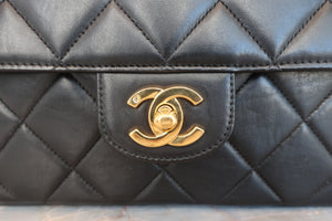 CHANEL/シャネル マトラッセチェーンショルダーバッグ ラムスキン ブラック/ゴールド金具 ショルダーバッグ 600100224