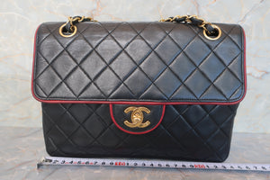 CHANEL/シャネル マトラッセチェーンショルダーバッグ ラムスキン ブラック/レッド/ゴールド金具 ショルダーバッグ 600110008