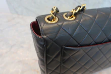 画像をギャラリービューアに読み込む, CHANEL/シャネル 中マトラッセシングルフラップWチェーンショルダーバッグ ラムスキン ブラック/ゴールド金具 ショルダーバッグ 800040030