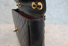 画像をギャラリービューアに読み込む, CHANEL/シャネル 中マトラッセシングルフラップWチェーンショルダーバッグ ラムスキン ブラック/ゴールド金具 ショルダーバッグ 800040030