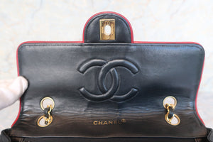 CHANEL/シャネル マトラッセチェーンショルダーバッグ ラムスキン ブラック/レッド/ゴールド金具 ショルダーバッグ 600110008