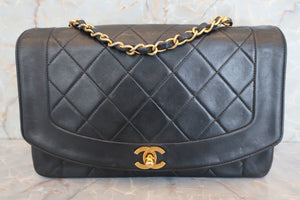 CHANEL/シャネル ダイアナマトラッセチェーンショルダーバッグ ラムスキン ブラック/ゴールド金具 ショルダーバッグ 600120233