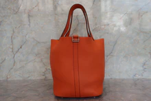 画像をギャラリービューアに読み込む, HERMES／エルメス ピコタンロックＭＭ トリヨンクレマンス オレンジ □N刻印 ハンドバッグ 700100185
