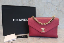 画像をギャラリービューアに読み込む, CHANEL/シャネル Vステッチシングルフラップチェーンショルダーバッグ ラムスキン ピンク/ゴールド金具 ショルダーバッグ 500100055
