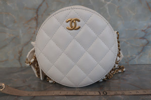 CHANEL/シャネル マトラッセラウンドチェーンショルダーバッグ ラムスキン ホワイト/ゴールド金具 ショルダーバッグ 600100148